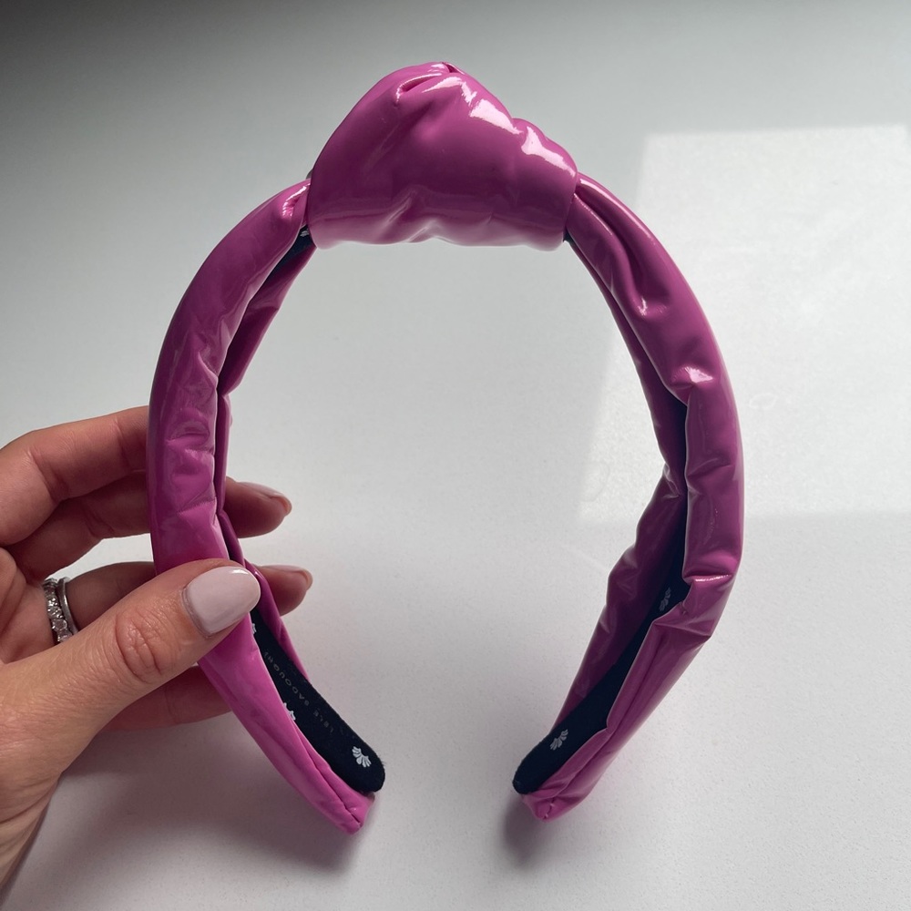 Lele Sadoughi faux leather pink headband